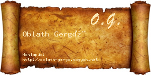 Oblath Gergő névjegykártya
