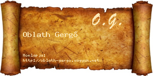 Oblath Gergő névjegykártya